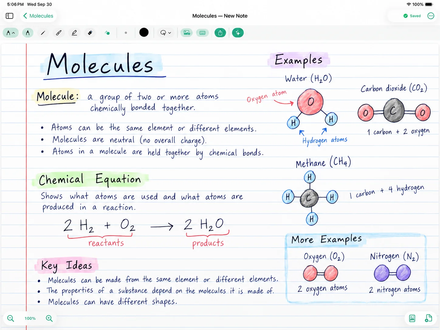 A Classical Mechanics class in Carpeta on iPad, with Laws of Motion and Thermodynamics units, their notes, a homework assignment and the course calendar